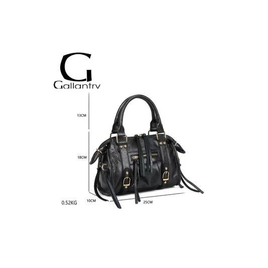 Sac noir femme moderne avec bandoulière profil