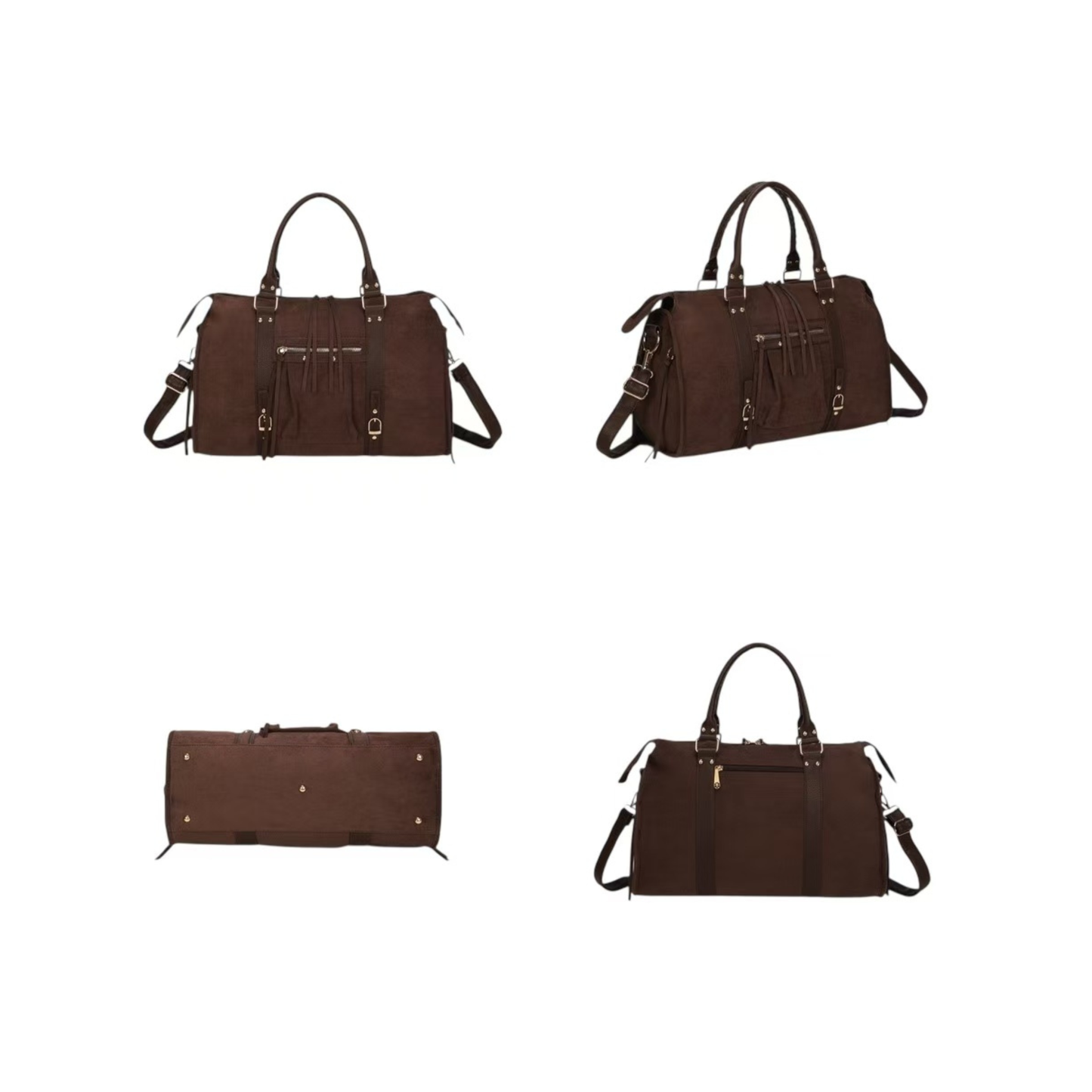 Sac à main marron foncé femme grand format – Bandoulière & anses