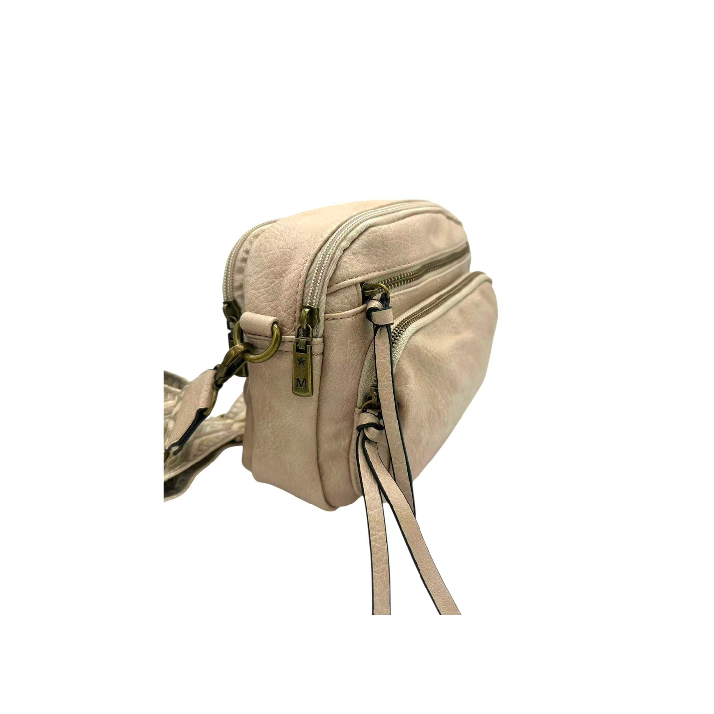 Sac bandoulière femme Mandoline synthétique taupe– Double bandoulière