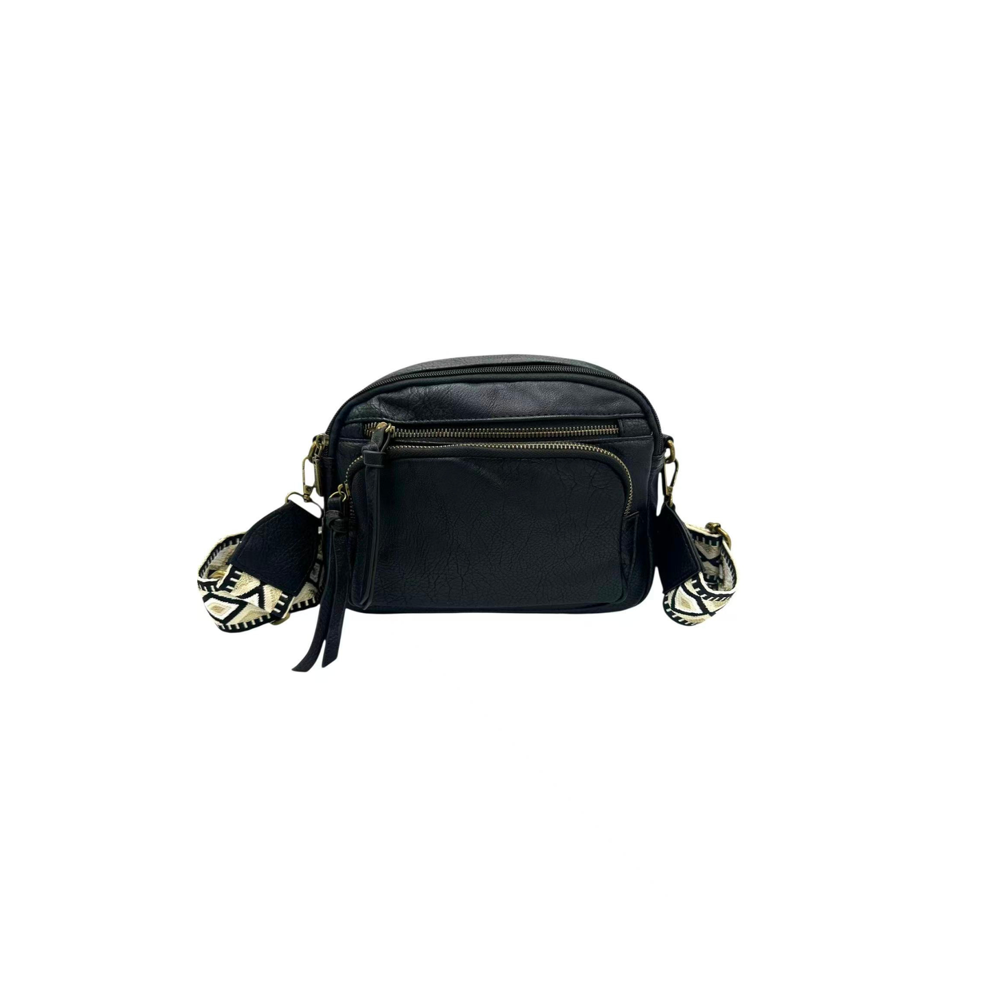 Sac bandoulière femme Mandoline synthétique noir– Double bandoulière