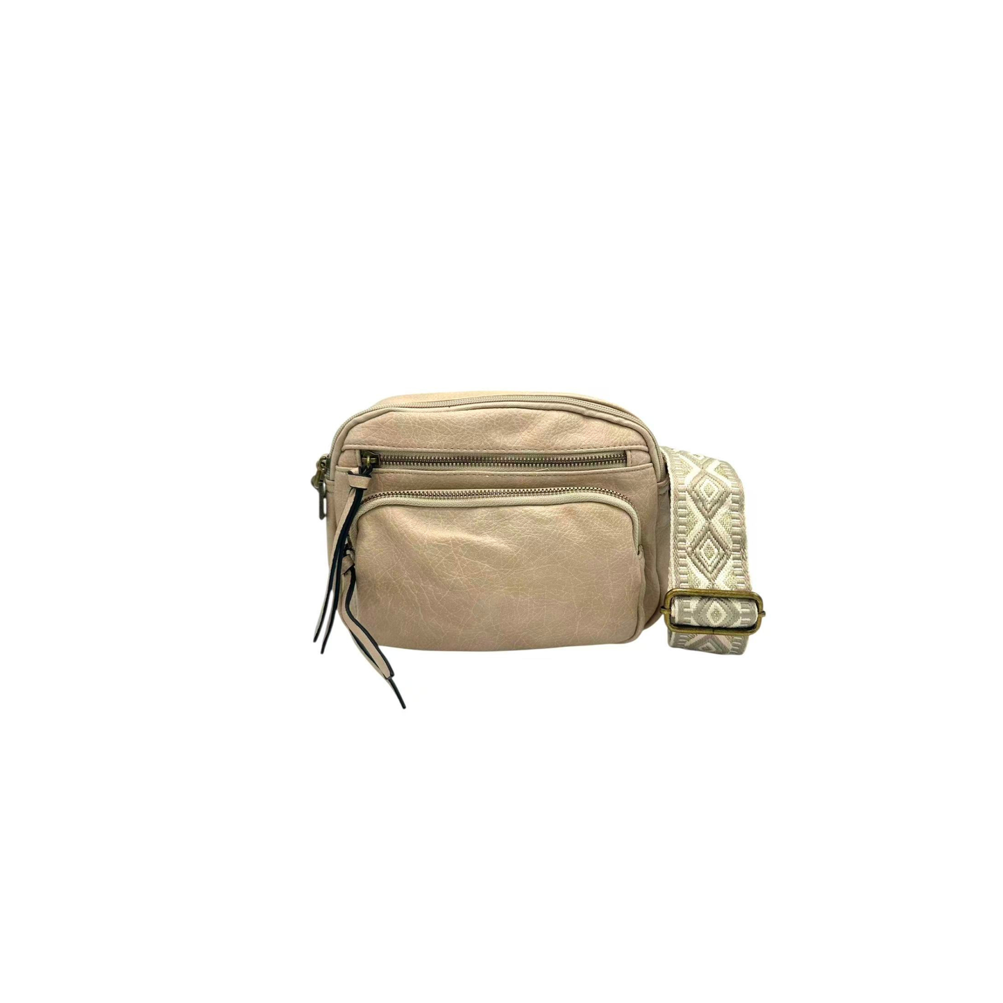 Sac bandoulière femme Mandoline synthétique taupe– Double bandoulière
