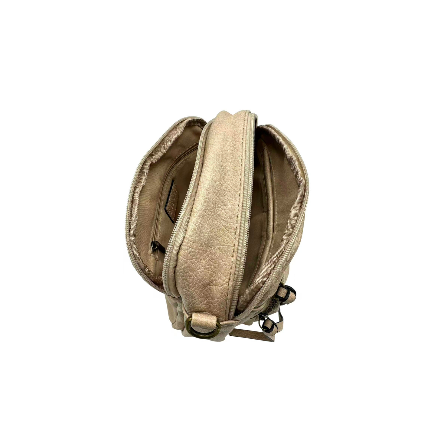 Sac bandoulière femme Mandoline synthétique taupe– Double bandoulière