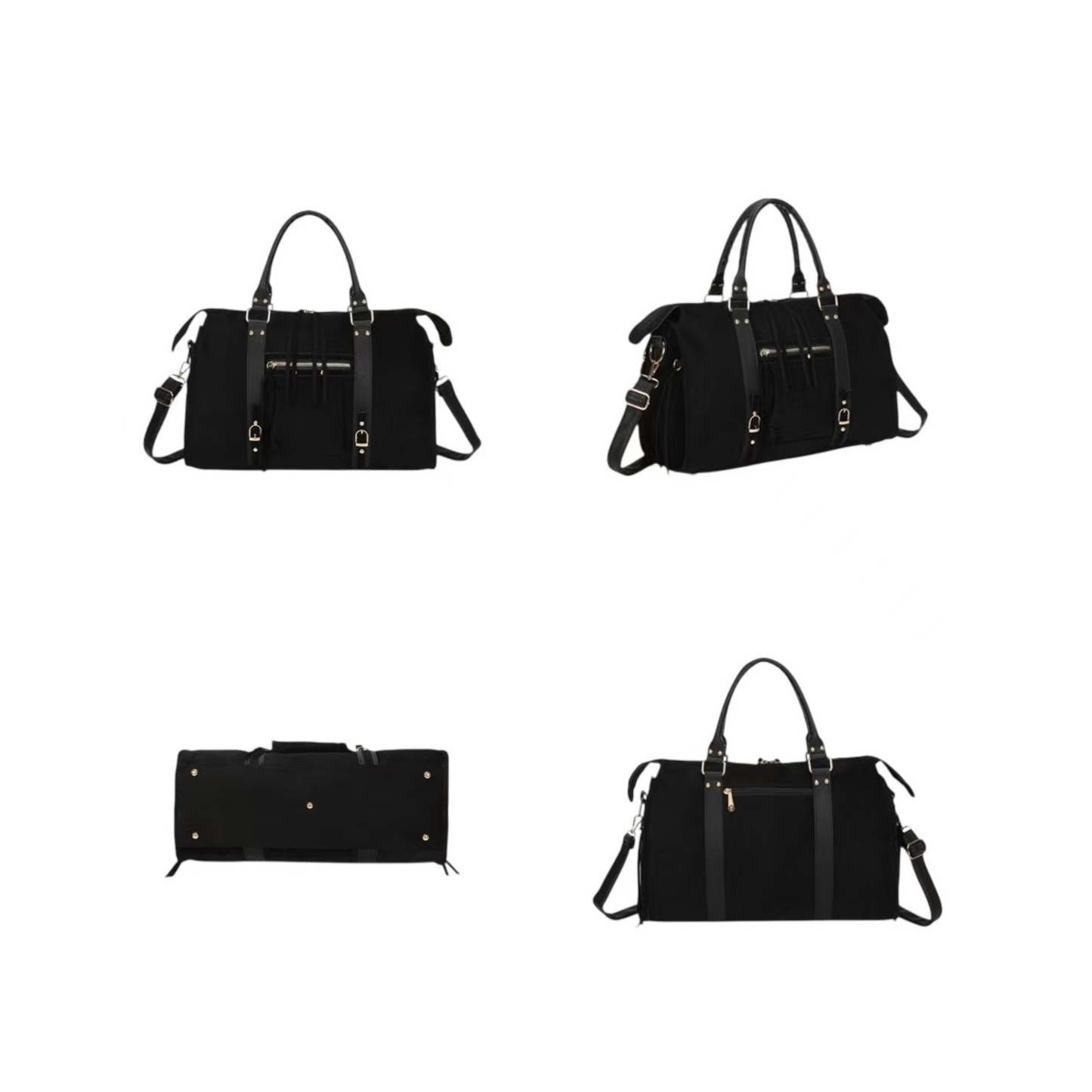 Sac à main noir femme grand format – Bandoulière & anses