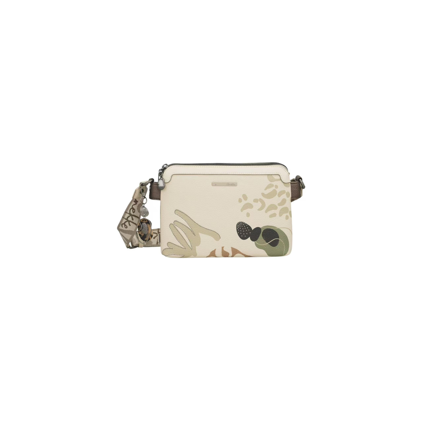 Sac bandoulière femme Anekke beige imprimé – Double compartiment zippé – 42873-160