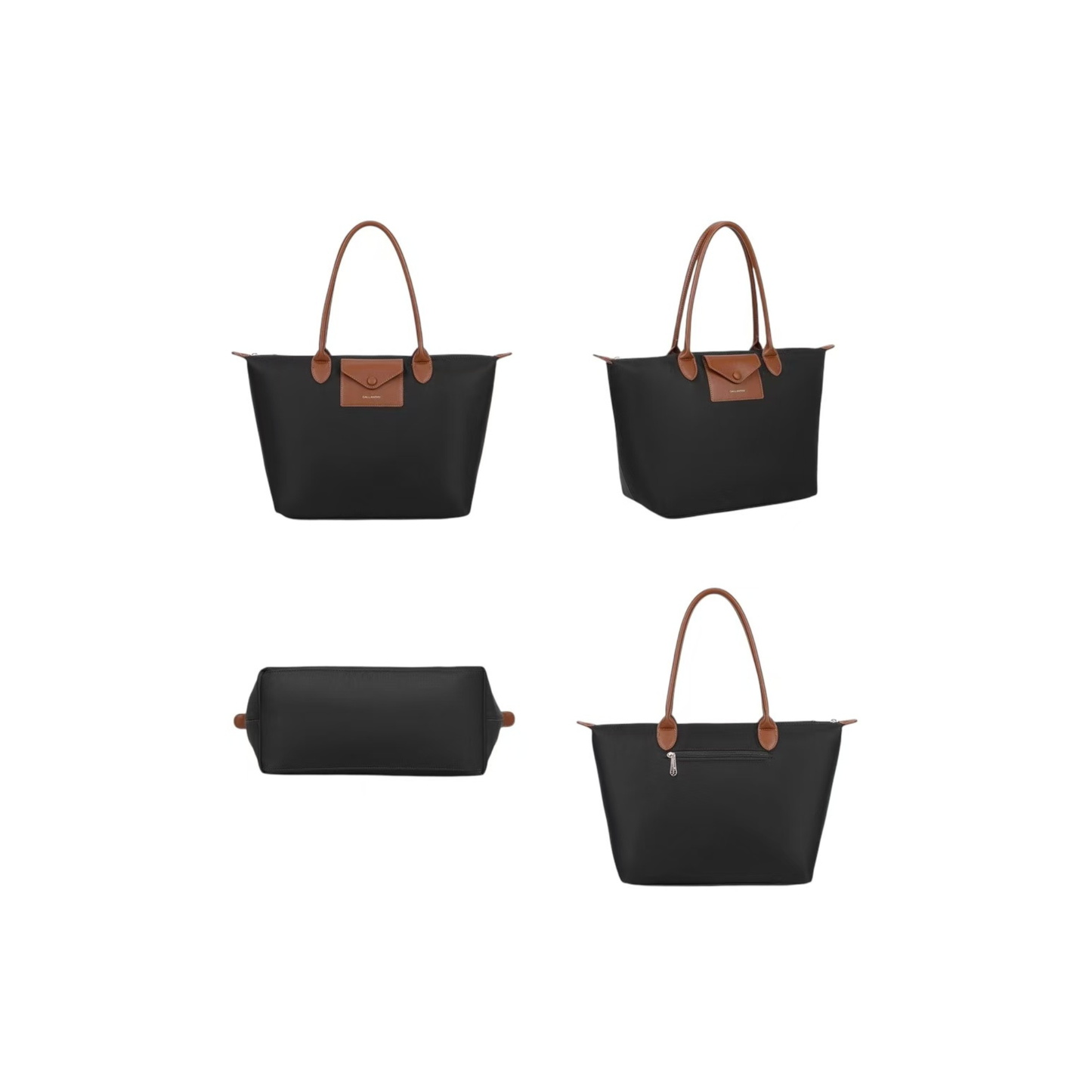 Sac cabas femme Noir & Camel