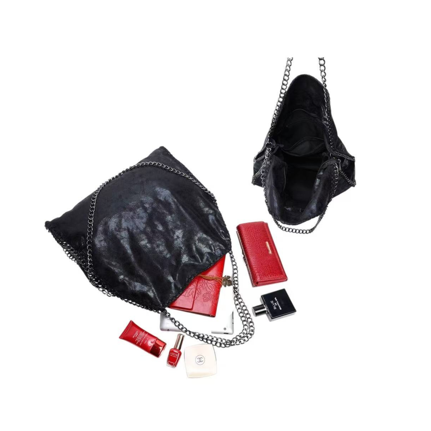 Sac à main noir avec chaîne – Élégant & intemporel